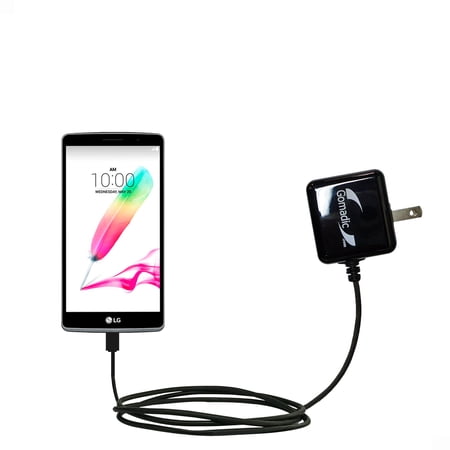 Gomadic Intelligent Compact AC Home Wall Charger suitable for the LG G Stylo - High output power with a convenient, foldable plug design - Uses TipExc