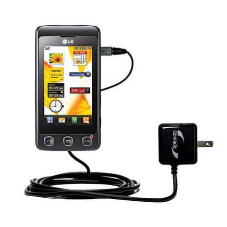 Gomadic Intelligent Compact AC Home Wall Charger suitable for the LG KP500 - High output power with a convenient, foldable plug design - Uses TipExcha