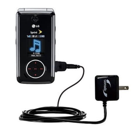 Gomadic Intelligent Compact AC Home Wall Charger suitable for the LG LX570 / LX-570 - High output power with a convenient, foldable plug design - Uses