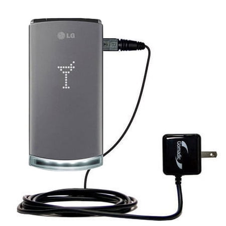 Gomadic Intelligent Compact AC Home Wall Charger suitable for the LG Lollipop GD580 - High output power with a convenient, foldable plug design - Uses
