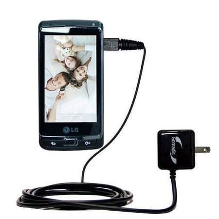 Gomadic Intelligent Compact AC Home Wall Charger suitable for the LG Optimus 7 - High output power with a convenient, foldable plug design - Uses TipE