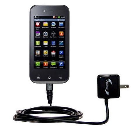 Gomadic Intelligent Compact AC Home Wall Charger suitable for the LG Optimus Sol - High output power with a convenient, foldable plug design - Uses Ti