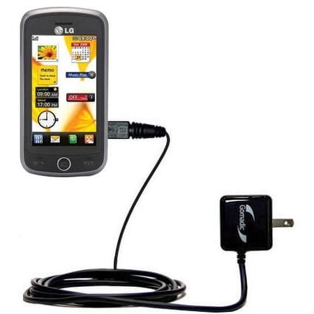 Gomadic Intelligent Compact AC Home Wall Charger suitable for the LG VN530 - High output power with a convenient, foldable plug design - Uses TipExcha