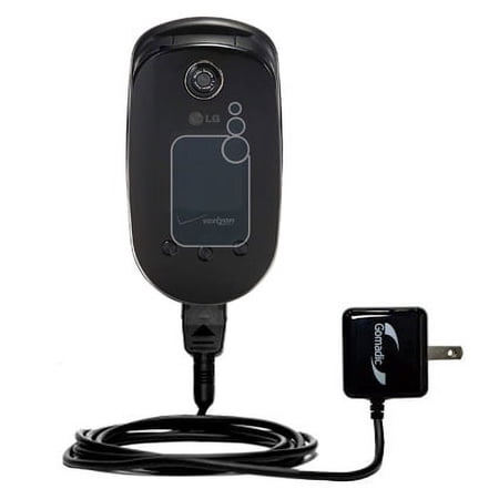 Gomadic Intelligent Compact AC Home Wall Charger suitable for the LG VX5400 - High output power with a convenient, foldable plug design - Uses TipExch