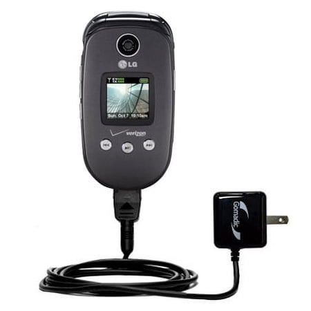 Gomadic Intelligent Compact AC Home Wall Charger suitable for the LG VX8350 - High output power with a convenient, foldable plug design - Uses TipExch