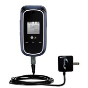 Gomadic Intelligent Compact AC Home Wall Charger suitable for the LG VX8360 - High output power with a convenient, foldable plug design - Uses TipExch