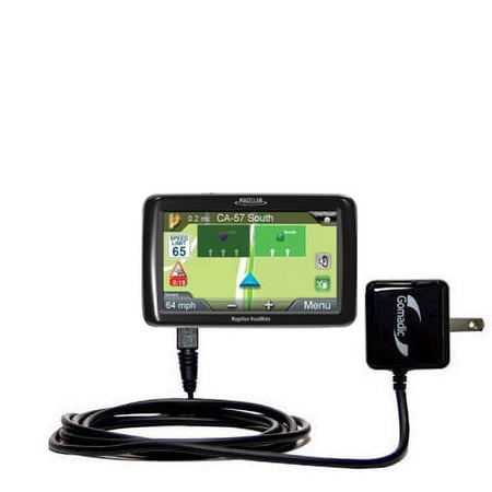 Gomadic Intelligent Compact AC Home Wall Charger suitable for the Magellan 5145T - High output power with a convenient, foldable plug design - Uses Ti