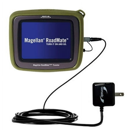 Gomadic Intelligent Compact AC Home Wall Charger suitable for the Magellan Crossover GPS 2500T - High output power with a convenient, foldable plug de