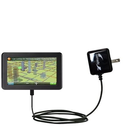 Gomadic Intelligent Compact AC Home Wall Charger suitable for the Magellan RoadMate 9400 / 9416 / 9465T - High output power with a convenient, foldabl