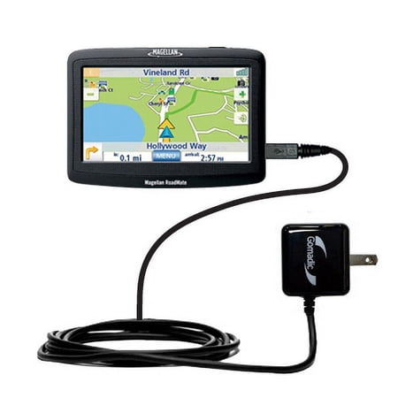 Gomadic Intelligent Compact AC Home Wall Charger suitable for the Magellan Roadmate 1400 - High output power with a convenient, foldable plug design -