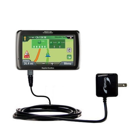 Gomadic Intelligent Compact AC Home Wall Charger suitable for the Magellan Roadmate 3055T-LM - High output power with a convenient, foldable plug desi