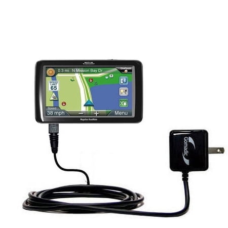 Gomadic Intelligent Compact AC Home Wall Charger suitable for the Magellan Roadmate Pro 9165T - High output power with a convenient, foldable plug des