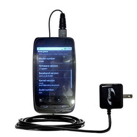 Gomadic Intelligent Compact AC Home Wall Charger suitable for the Motorola CITRUS - High output power with a convenient, foldable plug design - Uses T