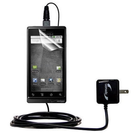 Gomadic Intelligent Compact AC Home Wall Charger suitable for the Motorola DROID HD - High output power with a convenient, foldable plug design - Uses