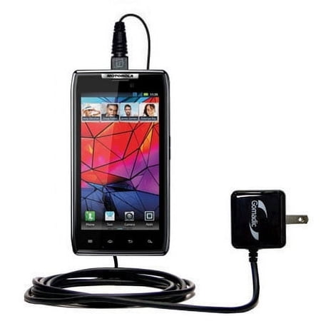Gomadic Intelligent Compact AC Home Wall Charger suitable for the Motorola DROID RAZR - High output power with a convenient, foldable plug design - Us