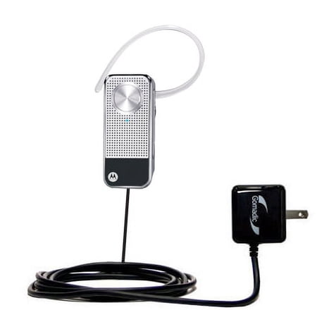 Gomadic Intelligent Compact AC Home Wall Charger suitable for the Motorola H17 - High output power with a convenient, foldable plug design - Uses TipE