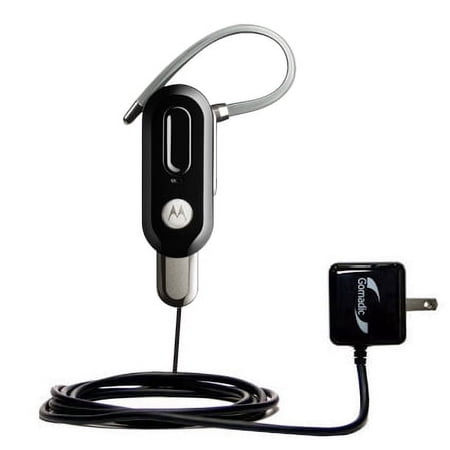 Gomadic Intelligent Compact AC Home Wall Charger suitable for the Motorola H17txt - High output power with a convenient, foldable plug design - Uses T
