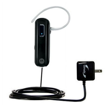 Gomadic Intelligent Compact AC Home Wall Charger suitable for the Motorola H270 - High output power with a convenient, foldable plug design - Uses Tip