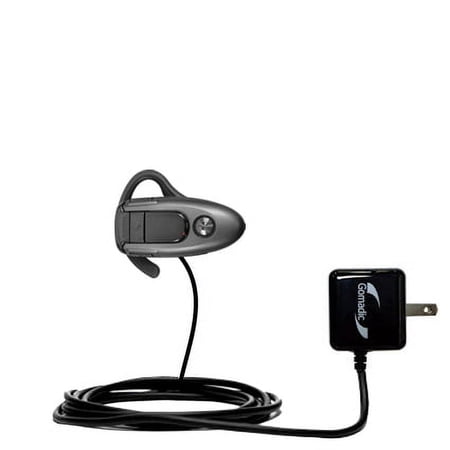 Gomadic Intelligent Compact AC Home Wall Charger suitable for the Motorola H500 - High output power with a convenient, foldable plug design - Uses Tip