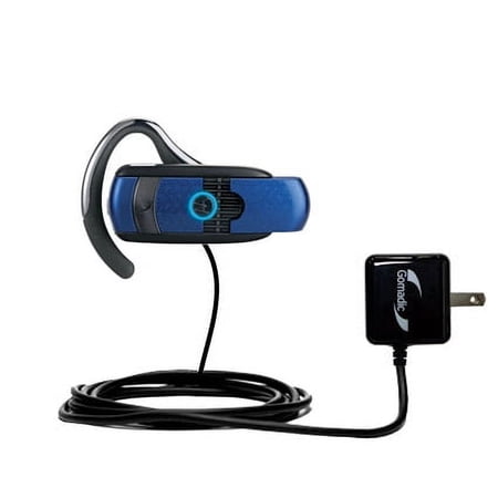 Gomadic Intelligent Compact AC Home Wall Charger suitable for the Motorola H800 - High output power with a convenient, foldable plug design - Uses Tip