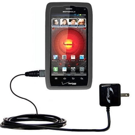 Gomadic Intelligent Compact AC Home Wall Charger suitable for the Motorola Maserati - High output power with a convenient, foldable plug design - Uses