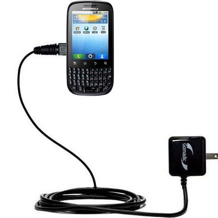 Gomadic Intelligent Compact AC Home Wall Charger suitable for the Motorola XT316 - High output power with a convenient, foldable plug design - Uses Ti