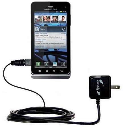 Gomadic Intelligent Compact AC Home Wall Charger suitable for the Motorola XT860 - High output power with a convenient, foldable plug design - Uses Ti