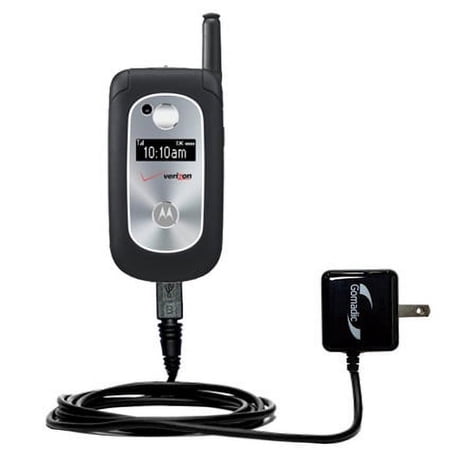 Gomadic Intelligent Compact AC Home Wall Charger suitable for the Motorola v325i - High output power with a convenient, foldable plug design - Uses Ti