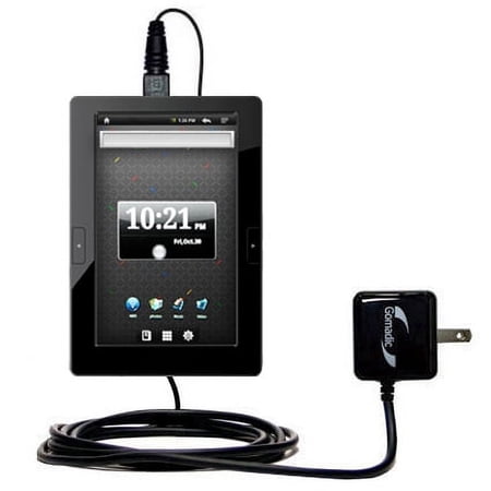 Gomadic Intelligent Compact AC Home Wall Charger suitable for the Nextbook Next6 - High output power with a convenient, foldable plug design - Uses Ti