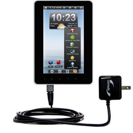 Gomadic Intelligent Compact AC Home Wall Charger suitable for the Nextbook Premium7 Tablet - High output power with a convenient, foldable plug design