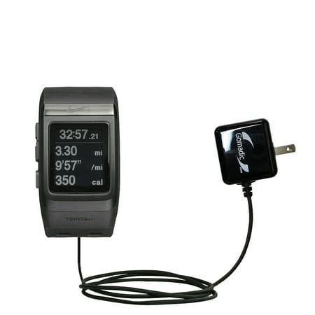 Gomadic Intelligent Compact AC Home Wall Charger suitable for the Nike SportWatch GPS - High output power with a convenient, foldable plug design - Us
