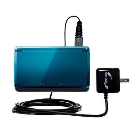 Gomadic Intelligent Compact AC Home Wall Charger suitable for the Nintendo 3DS - High output power with a convenient, foldable plug design - Uses TipE