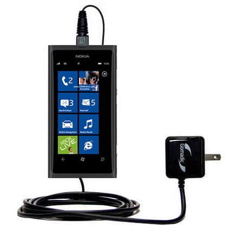 Gomadic Intelligent Compact AC Home Wall Charger suitable for the Nokia Sun - High output power with a convenient, foldable plug design - Uses TipExch
