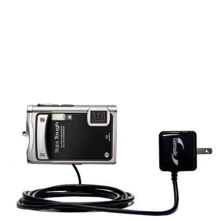 Gomadic Intelligent Compact AC Home Wall Charger suitable for the Olympus STYLUS TOUGH 8000 - High output power with a convenient, foldable plug desig