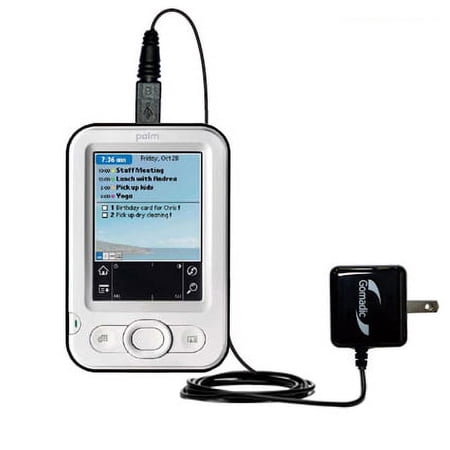 Gomadic Intelligent Compact AC Home Wall Charger suitable for the Palm Z22 - High output power with a convenient, foldable plug design - Uses TipExcha