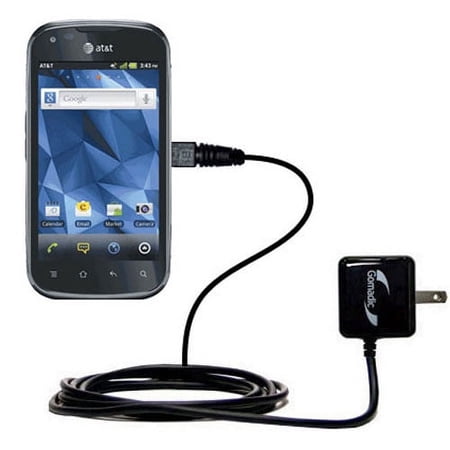Gomadic Intelligent Compact AC Home Wall Charger suitable for the Pantech Burst - High output power with a convenient, foldable plug design - Uses Tip