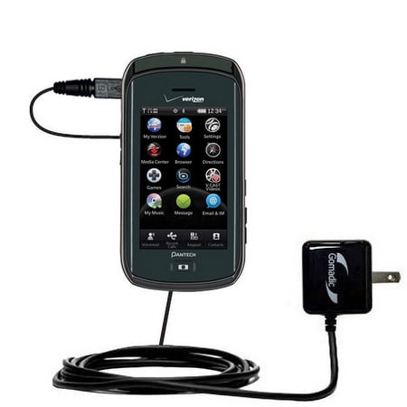 Gomadic Intelligent Compact AC Home Wall Charger suitable for the Pantech CDM8999 - High output power with a convenient, foldable plug design - Uses T