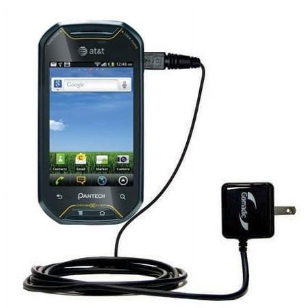 Gomadic Intelligent Compact AC Home Wall Charger suitable for the Pantech Crossover - High output power with a convenient, foldable plug design - Uses