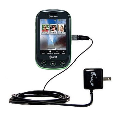 Gomadic Intelligent Compact AC Home Wall Charger suitable for the Pantech Pursuit II - High output power with a convenient, foldable plug design - Use