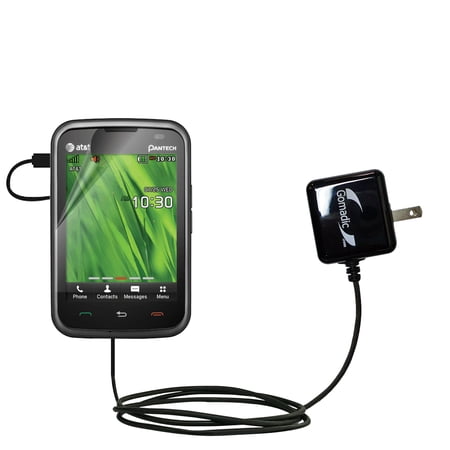 Gomadic Intelligent Compact AC Home Wall Charger suitable for the Pantech Renue - High output power with a convenient, foldable plug design - Uses Tip