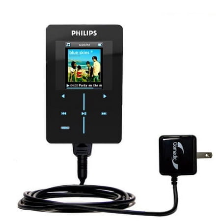 Gomadic Intelligent Compact AC Home Wall Charger suitable for the Philips GoGear HDD1835/37 - High output power with a convenient, foldable plug desig