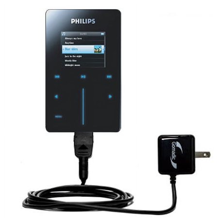 Gomadic Intelligent Compact AC Home Wall Charger suitable for the Philips GoGear HDD6320 - High output power with a convenient, foldable plug design -