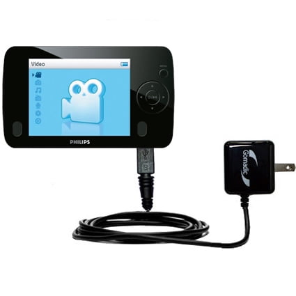Gomadic Intelligent Compact AC Home Wall Charger suitable for the Philips GoGear SA6046/37 - High output power with a convenient, foldable plug design