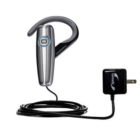 Gomadic Intelligent Compact AC Home Wall Charger suitable for the Plantronics Explorer 330 - High output power with a convenient, foldable plug design