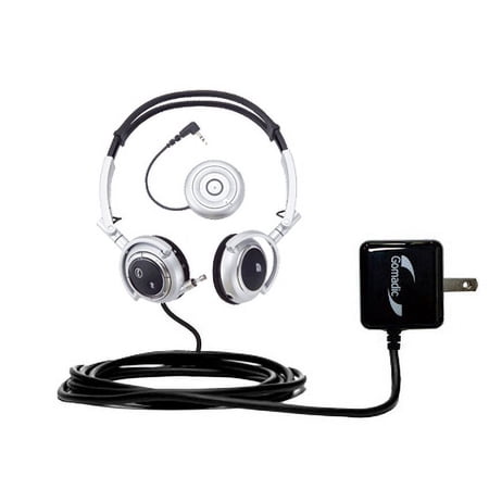 Gomadic Intelligent Compact AC Home Wall Charger suitable for the Plantronics Pulsar 590 - High output power with a convenient, foldable plug design -