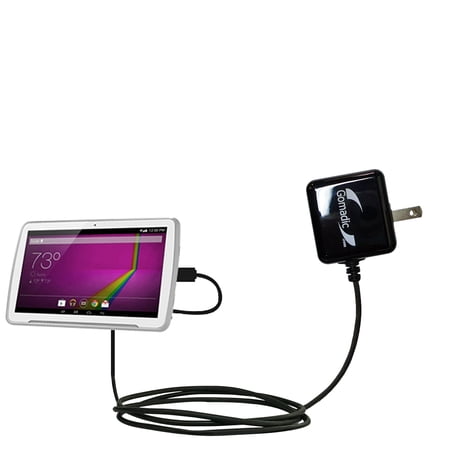 Gomadic Intelligent Compact AC Home Wall Charger suitable for the Polaroid Q10 - High output power with a convenient, foldable plug design - Uses TipE