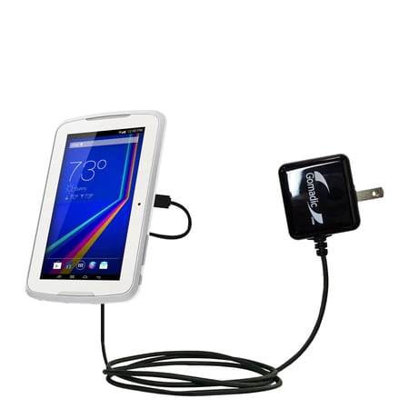 Gomadic Intelligent Compact AC Home Wall Charger suitable for the Polaroid Q7 - High output power with a convenient, foldable plug design - Uses TipEx