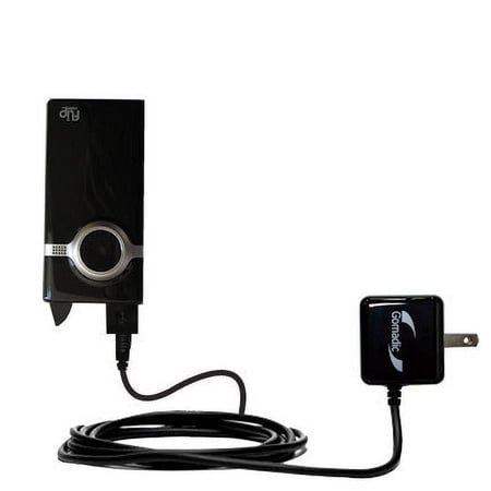 Gomadic Intelligent Compact AC Home Wall Charger suitable for the Pure Digital Flip Video Mino - High output power with a convenient, foldable plug de