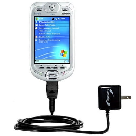 Gomadic Intelligent Compact AC Home Wall Charger suitable for the Qtek 9090 Smartphone - High output power with a convenient, foldable plug design - U