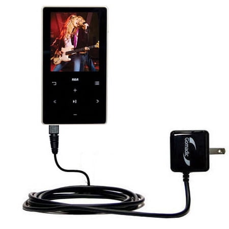 Gomadic Intelligent Compact AC Home Wall Charger suitable for the RCA M6204 - High output power with a convenient, foldable plug design - Uses TipExch